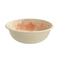 Food-soiled paper bowl