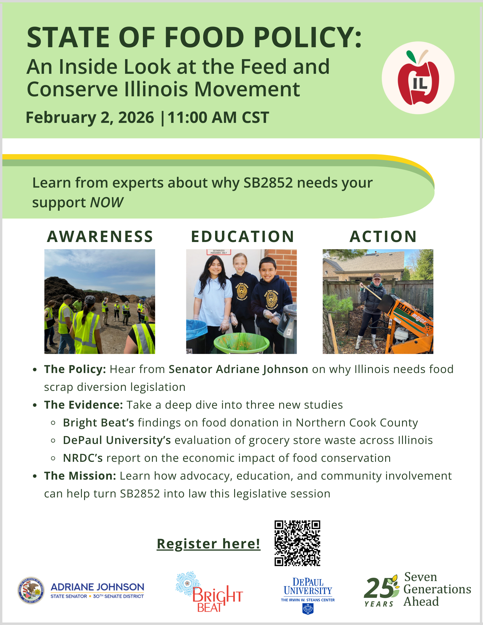 Feed and Conserve Illinois Webinar Series Flyer